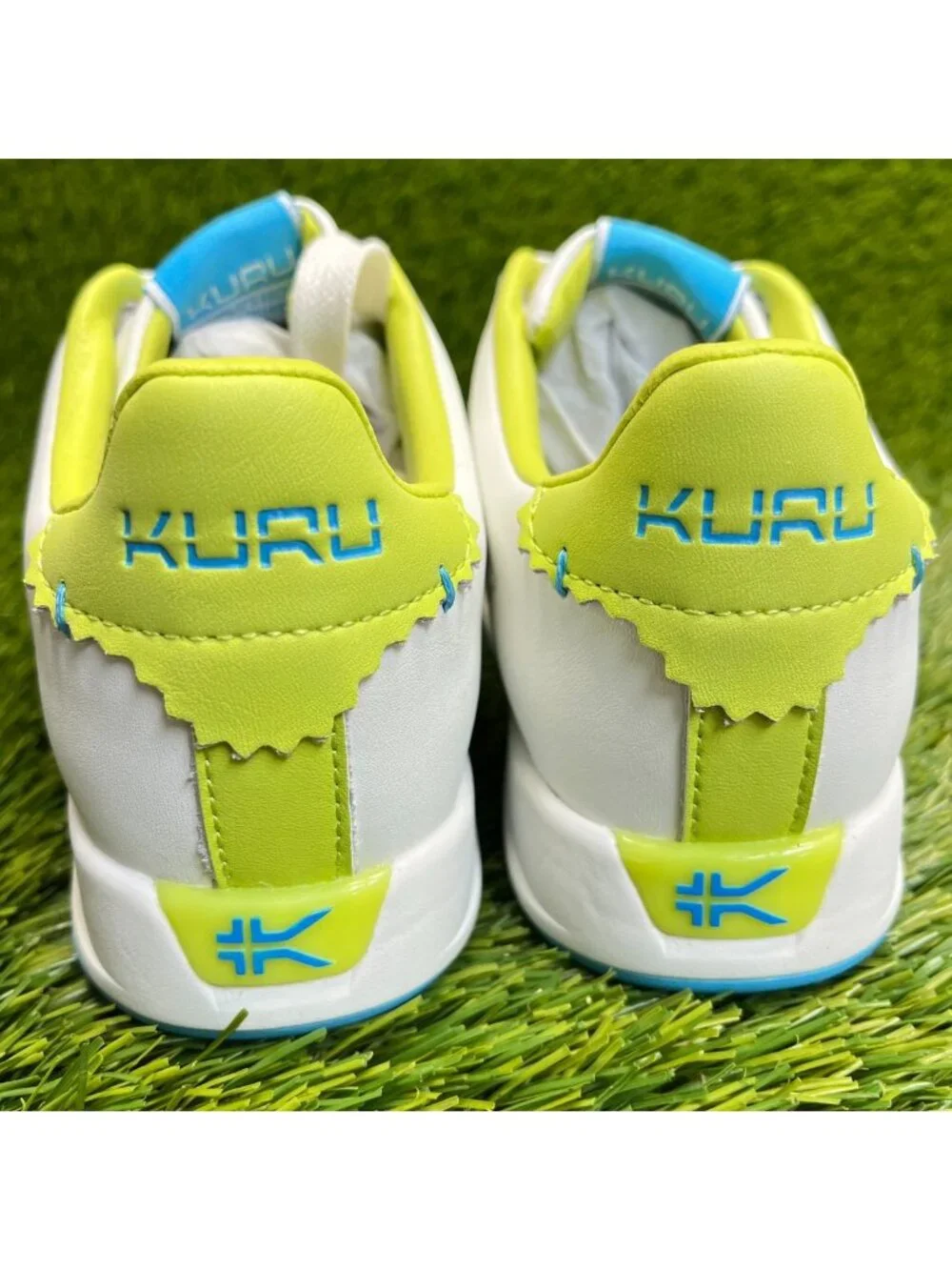 Kuru Roam Classic Court Womens Size 6 White Lime Athletic Leather Shoes Sneakers